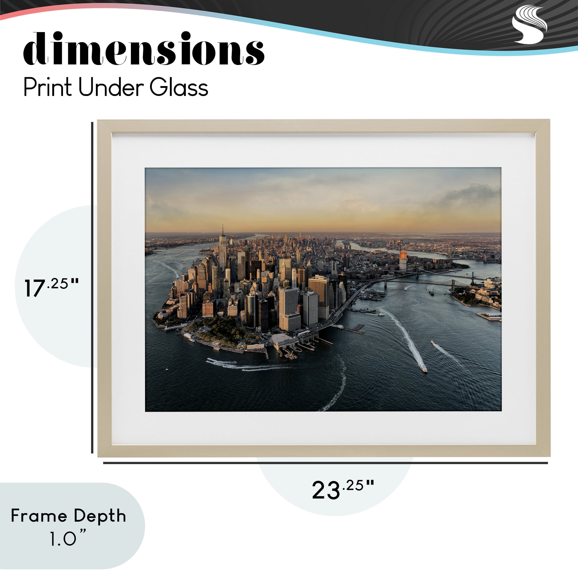 Stupell Industries Manhattan From Above Birch Framed Print Under Glass, design by Scott Stulberg