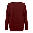 thumbnail image 3 of Chemises de Compression à Manches Longues pour Femmes à Col Rond Uni Plus Sweat-Shirt Oversize Pulls Coupe Ample à la Mode des Hauts Légers pour les Femmes de Grande Taille Gris M, 3 of 4