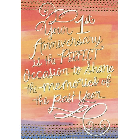 Designer Greetings Memories of the Past Year 1st : First Wedding Anniversary Congratulations Card for Couple