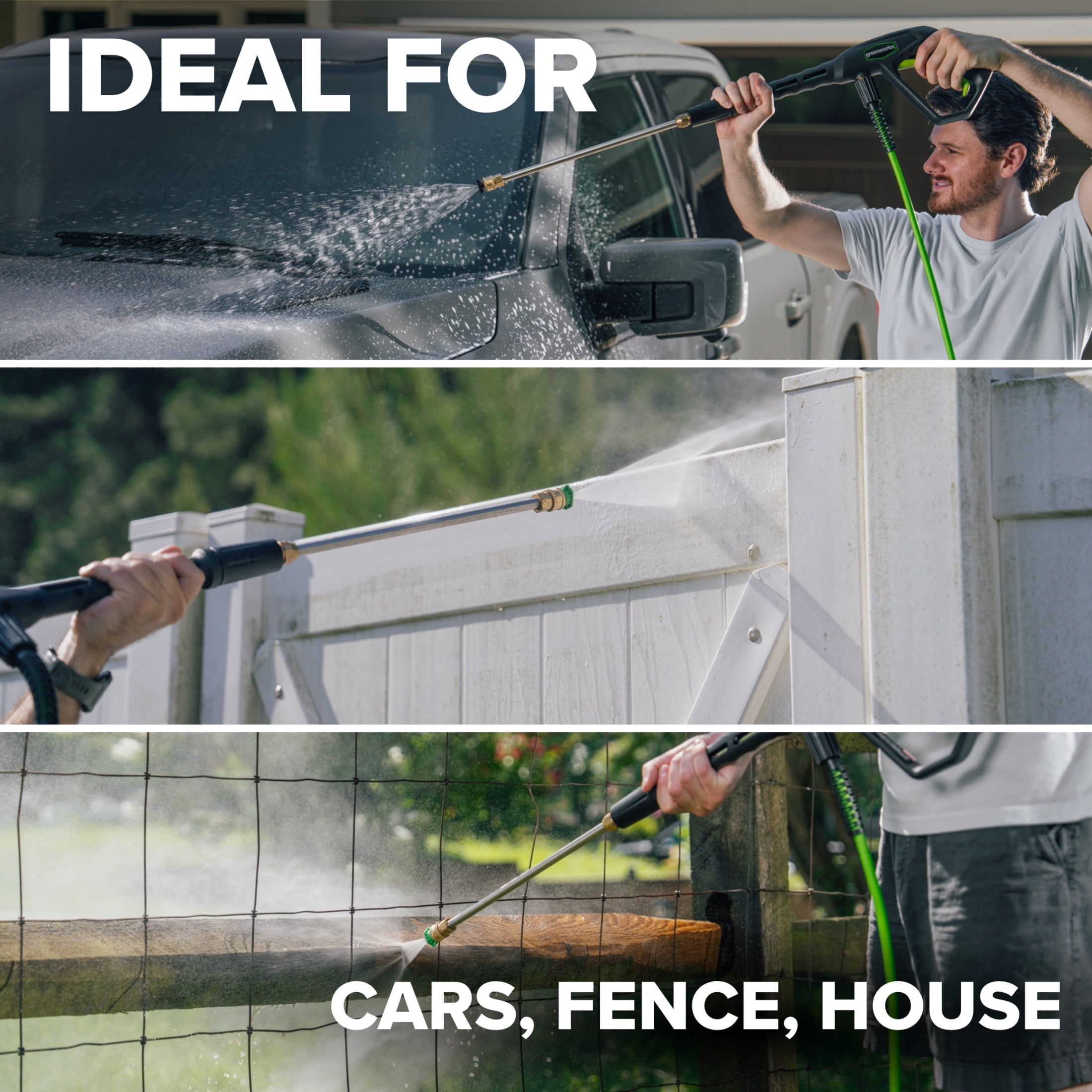 Greenworks 2500 PSI Pressure Washer, 1.1 GPM Max, AC Power, 4 Nozzles Included