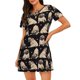 thumbnail image 1 of Balery French Bulldog Camisón de manga corta con cuello redondo para mujer, cómodo y elegante., 1 of 6