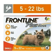 FRON-TLINE Plus Treatment for Dogs FleaTick Treatment, Small Dog, 5-22 lbs, Orange Box, 6 CT