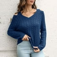 thumbnail image 2 of IROINNID Reduced Womens Sweater V-Neck Pullover Sweater Solid Color Loose Mid-Length Long Sleeve Sweater Autumn Winter Knit Sweater, 2 of 6