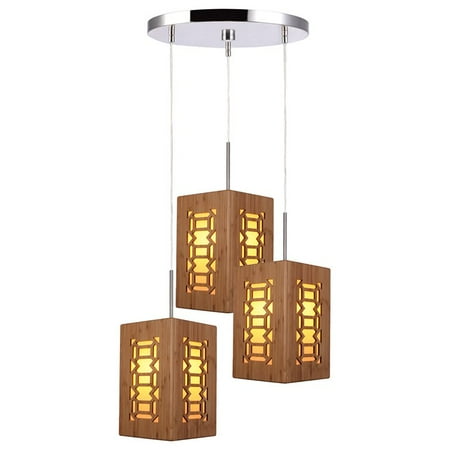

Woodbridge Lighting Triune 18 3-Light Bamboo Cluster Pendant in Triune/Nickel