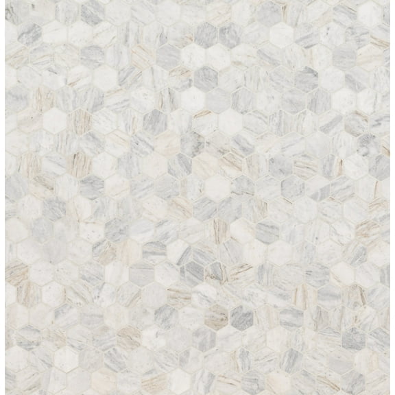 MSI Capri Blue Hexagon 12 in. x 12 in. Honed Mosaic Marble Floor and Wall Tile