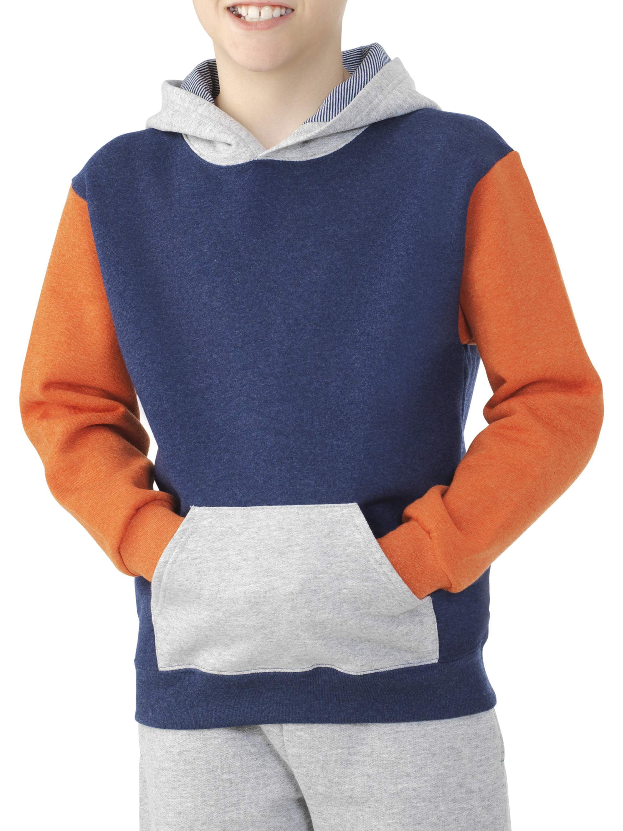 Boys' Explorer Fleece Super Soft Pullover Hoodie with Contrast Sleeves ...