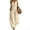 #001-Beige, variant on Women's Plus Size Wide Leg Pants, Solid Color V-Neck Short Sleeve Buttoned Jumpsuit with Pockets, Loose Cotton Pants for Women, Casual Fashion Jumpsuits for Women
