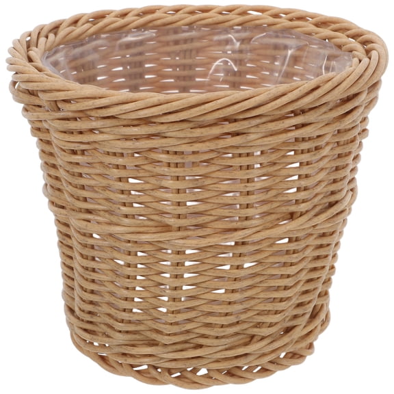 LOLIPPYY Natural Round Woven Plant Basket Lightweight Decorative Planter Pot for Indoor and Outdoor Home Patio Use
