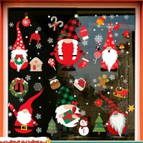 Mziart Christmas Window Clings 316Pcs Cute Santa Claus Snowflakes Window Stickers Decals Office Home Decor Christmas Decorations Indoor Party Supplies