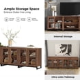 thumbnail image 5 of WAMPAT 3-in-1 Multifunctional Sideboard Buffet Cabinet with 6 Glass Doors and Adjustable Shelf Coffee Bar Storage Cabinet for Living Room Kitchen,Brown, 5 of 9