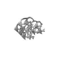 Handcrafted Model Ships K-9035A-silver 4 x 2 x 6.5 in. Rustic Silver Cast Iron School of Fish Kitchen Trivet