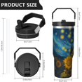 thumbnail image 5 of 1pc sunflower 30oz Tumbler with Straw & Handle - Insulated Stainless Steel Cup | Holiday Gift for Man Women (Christmas, Valentine's, Birthday), 5 of 7