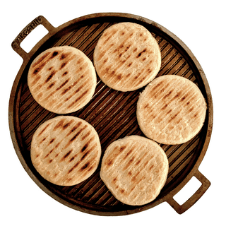 Our new Budare is perfect for Arepas. The natural finish allows