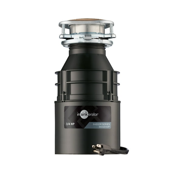 InSinkErator Badger 5XP W/C, 3/4 HP Continuous Feed Kitchen Garbage Disposal with Power Cord, Badger Series