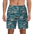 thumbnail image 2 of Picia Modern Excavator pattern Mens Swim Trunks with Compression Liner Stretch Beach Shorts Quick Dry with Zipper Pockets No-Chafing Board Shorts-Medium, 2 of 9