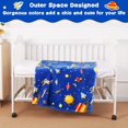 thumbnail image 4 of Space Toddler Baby Blanket for Boys and Girls, Baby Blanket with Planet and Rocket Pattern on Both Sides, Fluffy Cozy Flannel Blanket, Soft Warm Throw Blanket for All Seasons - 30x40 Inches, 4 of 6