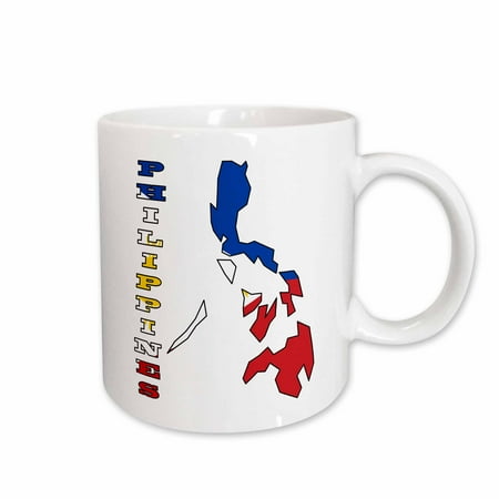 

3dRose Flag in the map and name of the country Philippines. Ceramic Mug 11-ounce