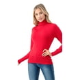 thumbnail image 2 of Cielo LightWeight Knit Turtleneck LongSleeve Sweater red large, 2 of 4