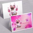 thumbnail image 3 of Faith Love Hope French Bulldog Breast Cancer Awareness Survivor 7x5in Folded Greeting Card Dog Lover Gifts Single Note Card with Envelope - 02017, 3 of 5