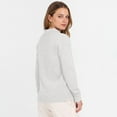 thumbnail image 5 of Wutalume Women's Fashion V-Neck Pullover Knitted Sweater Top, Flattering Silhouette, Soft Fabric for Everyday Elegance and Easy Styling,White M, 5 of 8