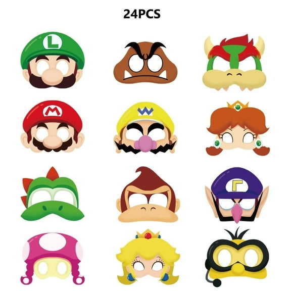 24 PCS Adventure Game Theme Paper Party Glasses Birthday Party Decoration Supplies Photo Studio Props Birthday Game Prop Gift.