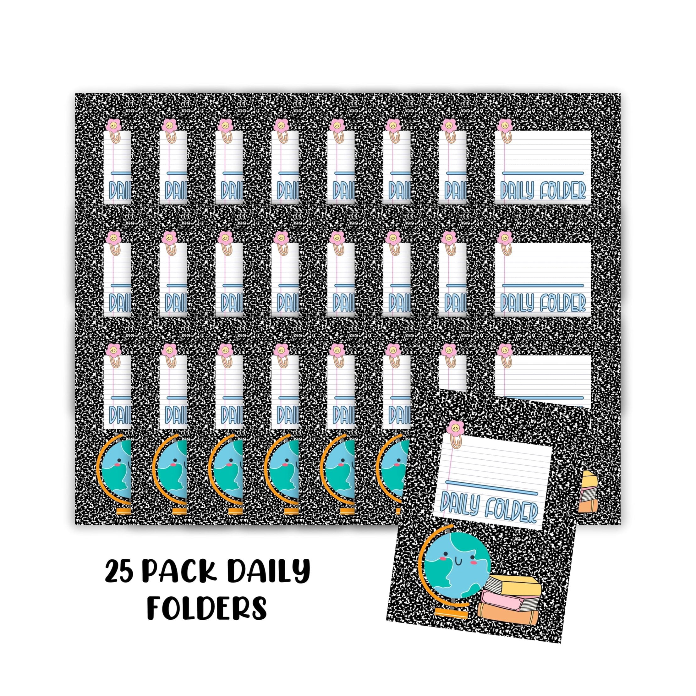 Daily School Take Home Folder with Pockets Leave at Home Bring it Back Labels to Class 25pk 12x9 Classroom Teacher Bulk Supply Elementary School