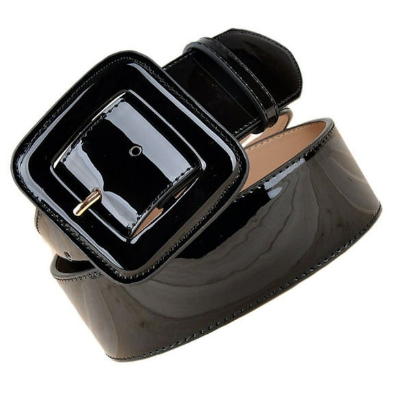 HOMEMAXS Dress Belts for Women Cinch Patent Leather Wide Girdle Buckle