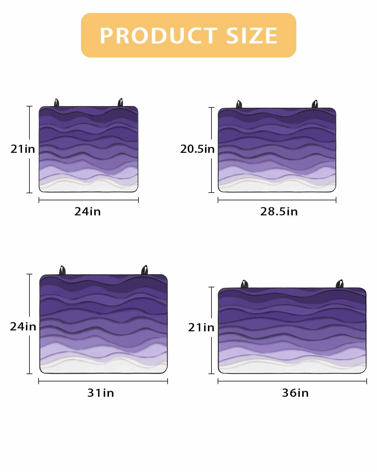 nqOlkjepod Large Induction Cooktop Protector Mat 24"x21", Purple Ombre Stripes Stove Top Covers for Electric Stove, Gradient Abstract Ocean Waves Art Stove Burner Cover Mats, Glass Top Stove Cover
