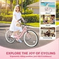 thumbnail image 2 of Gaonala 26 inch Beach Cruiser Bike for Women with Bicycle Saddles Adjustable Seat and Basket(Pink), 2 of 9