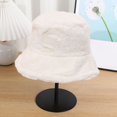 thumbnail image 3 of vnanda Flat Top Fisherman Hat Women's Winter Fisherman Hat Letter Decor Flat Top Deep Anti-slip Thick Plush Soft Windproof Warm Solid Color Lady Autumn, 3 of 8