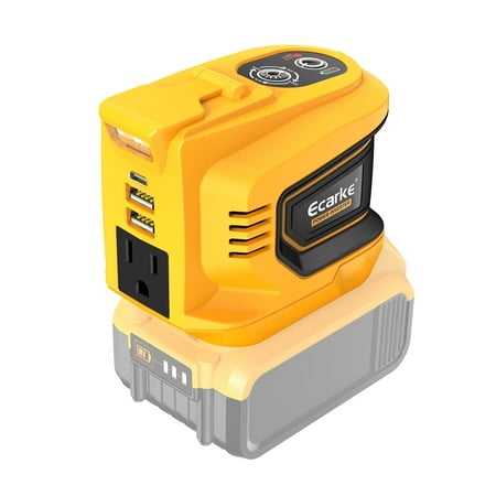 Ecarke 200W Portable Power Inverter, for Dewalt 20v Battery, USB and AC Outlets
