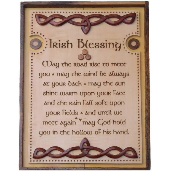 Royal Tara Irish Blessing Wooden Wall Plaque 8.3in x 6in Beige Color - Gift from Ireland
