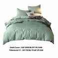 thumbnail image 3 of Usloyux Under $5 Bedding Set 3 Piece, Textured Plain Queen Size Sheets, Machine Washable Polyester Bed Set with Pillowcases, Wrinkle Resistant Comforter Cover for Bedroom, 3 of 9