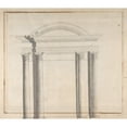 thumbnail image 3 of Giovanni Battista Galliani 22x20 Black Modern Framed Museum Art Print Titled - Elevation Design for a Monumental Entrance with Columns and Rounded Pediment (1794), 3 of 5