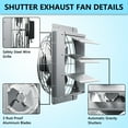 thumbnail image 5 of HAN'KITCHEN'LON'S 18" Aluminum Wall Mounted Shutter Exhaust Fan, 2678 CFM High-Speed Vent for Attic, Greenhouse, Shed, Shop, Garage, 5 of 8
