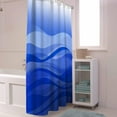 thumbnail image 4 of Shower Curtain Ombre Blue Shower Curtains for Bathroom Decor Modern Abstract Ocean Waves Shower Curtain Sets with Hooks Waterproof Fabric Bath Curtain Standard 72" X 72", 4 of 5