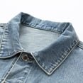 thumbnail image 4 of Men's Denim Jackets Solid Color Lapel Button Down Retro Loose Casual Jeans Jackets Trucker Coat, 4 of 6