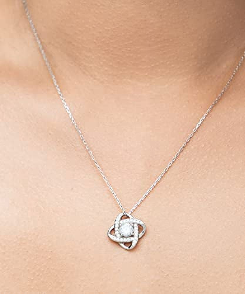 amangny My Wife is My Rock - she is Always There for me no. Love Knot Silver Necklace, Wife Present from Husband, Funny Jewelry for Wife, Presents, Gift Giving, Christmas, Stocking Stuffers,