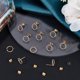 thumbnail image 5 of 20 pendientes circulares chapados en oro de 18 quilates con diseño geométrico de círculos retorcidos, minimalistas y sencillos con 20 cierres de mariposa para mujer., 5 of 9