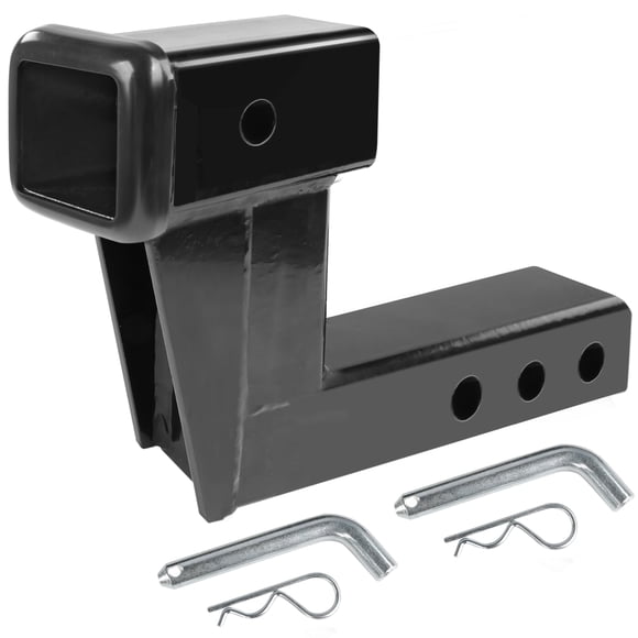 MaxxHaul 50909 Trailer Hitch Riser for 2 inch Receiver with 6 inch Rise & Drop with Solid Shaft, Trailer Hitch Accessories with 2 Pack Hitc