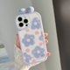 thumbnail image 3 of Para Iphone 13 Pro Max Cute Peach Blue Flower Peach Phone Case (con arco) ER, 3 of 5