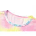 thumbnail image 2 of Beezizac Trendy Tie Dye Colorful Spiral Pajamas for Girls 2-Piece Soft Tee & Shorts PJ Good Vibes Jammies Set Size 8, 2 of 7