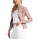 thumbnail image 4 of Chaquetas de mezclilla para mujer INSPIRE CHIC con cuello alzado, mangas largas, chaquetas de jean cortas, rosa M, 4 of 6