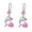 Pink, variant on SmartBy 1 Pair Korean Style Hook Earrings Dolphin Design Shiny Rhinestones Drop Earrings Women Mid-length Earrings