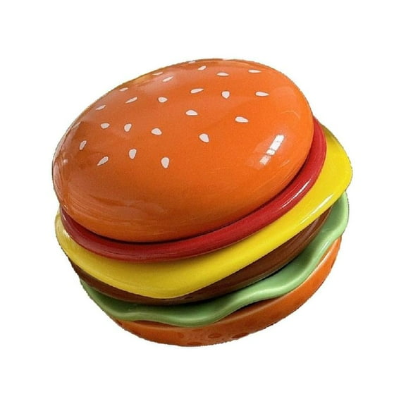 MOMOJIA Creative Hamburger Shape Ceramic Appetizer Plates 6 Layer Stackable Design For Dips Dessert Oven Safe Kitchenwares