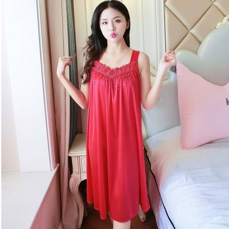 

Miluxas Clearance Women s Nightdress Lingerie Sleepwear Pajamas Red Free Size