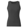 thumbnail image 4 of Hpapadks Tank Tops for Women Sleeveless Tanks Racerback Slim Solid Knit Ribbed Shirt Blouse Camisole Tops for Women Dark Gray XXL, 4 of 4