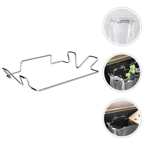 FOMIYES 2 Pcs Mounted Garbage Bag Hanger 18.50X14.00X6.00CM Silver