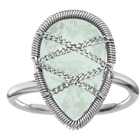 5th & Main Sterling Silver Hand-Wrapped Teardrop Chalcedony Stone Ring