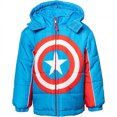 thumbnail image 3 of Marvel Avengers Captain America Veste Matelassée à Fermeture Éclair pour Garçons Tout-Petits Bleu 4T, 3 of 7